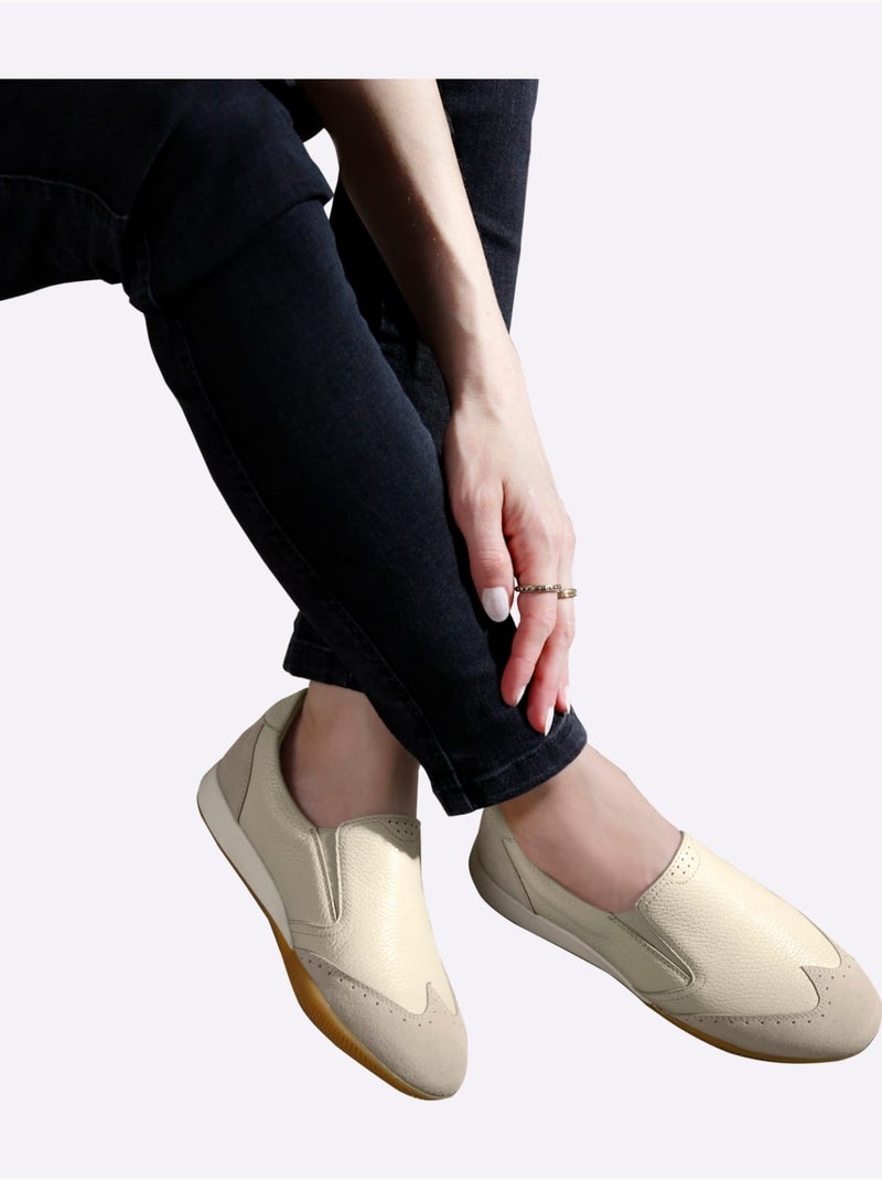 Mocassins De Fabrication Portugaise - Taille Standard - Helline Sable - Kiabi