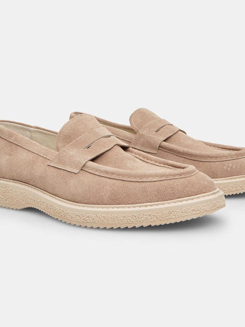 Mocassins d'été en daim BATA Beige - Kiabi