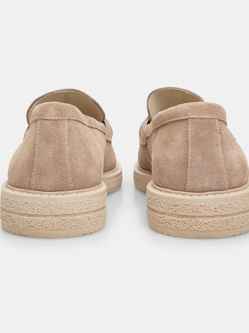 Mocassins d'été en daim BATA Beige - Kiabi