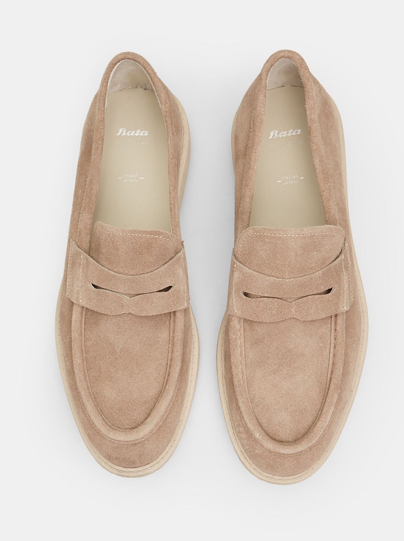 Mocassins d'été en daim BATA Beige - Kiabi