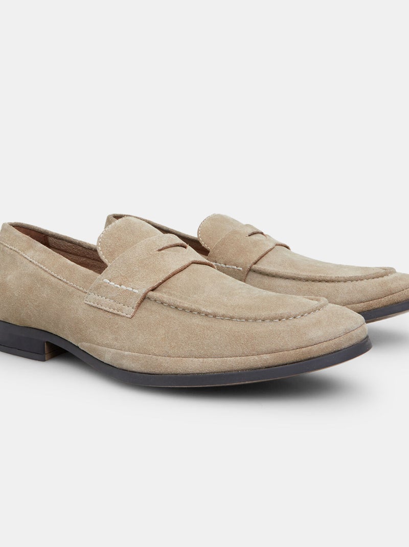 Mocassins d'été en daim BATA Gris - Kiabi