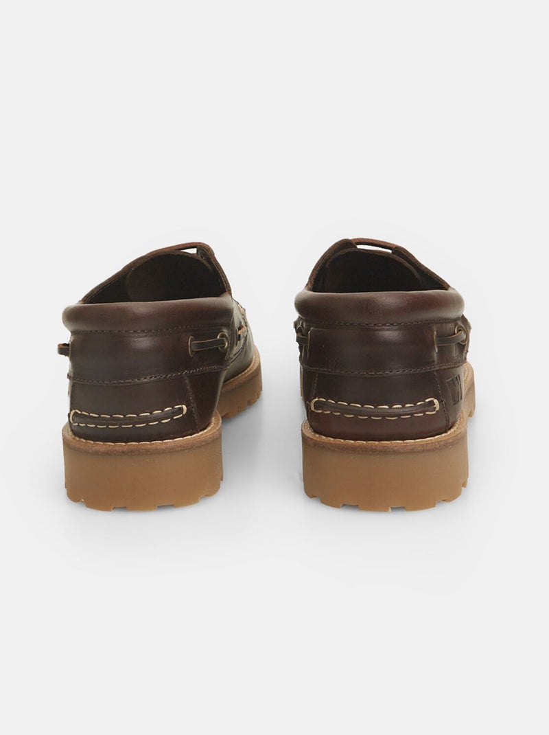 Mocassins d'hiver en cuir BATA Weinbrenner Marron - Kiabi