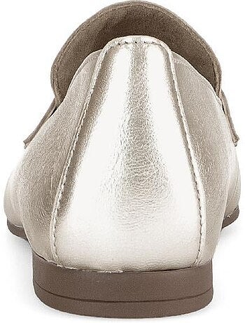 Mocassins dorés en cuir