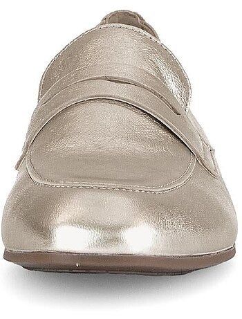 Mocassins dorés en cuir