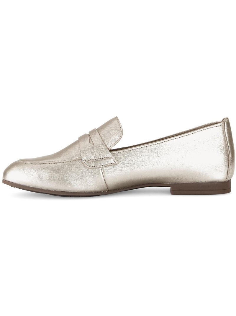 Mocassins dorés en cuir Doré/or - Kiabi