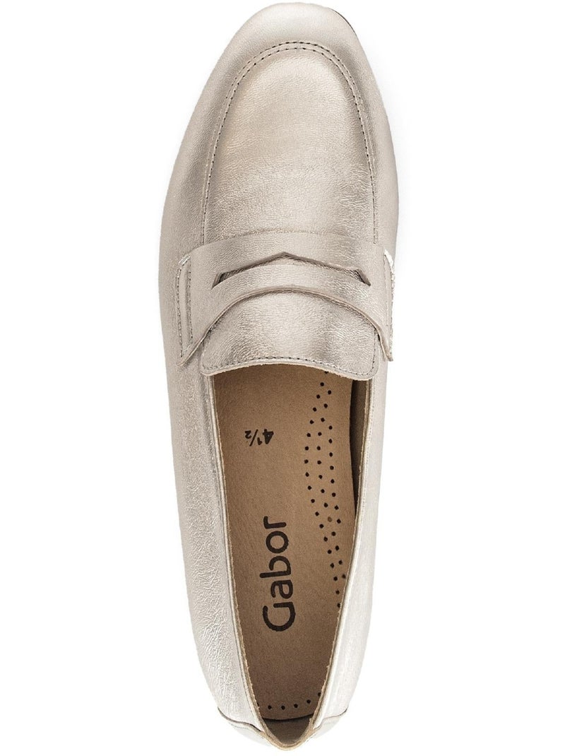 Mocassins dorés en cuir Doré/or - Kiabi