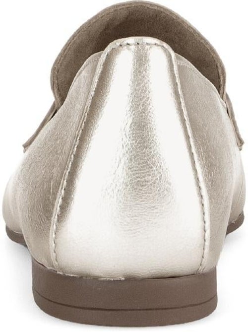 Mocassins dorés en cuir - Kiabi