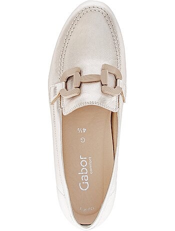 Mocassins dorés en cuir lisse