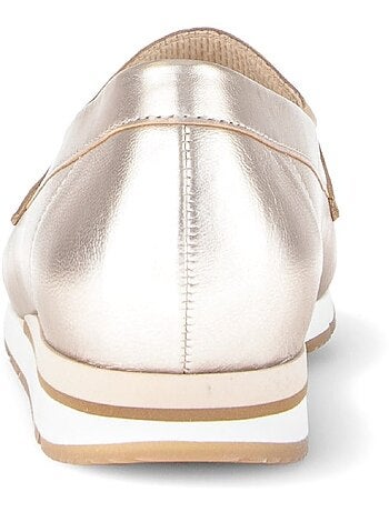 Mocassins dorés en cuir lisse