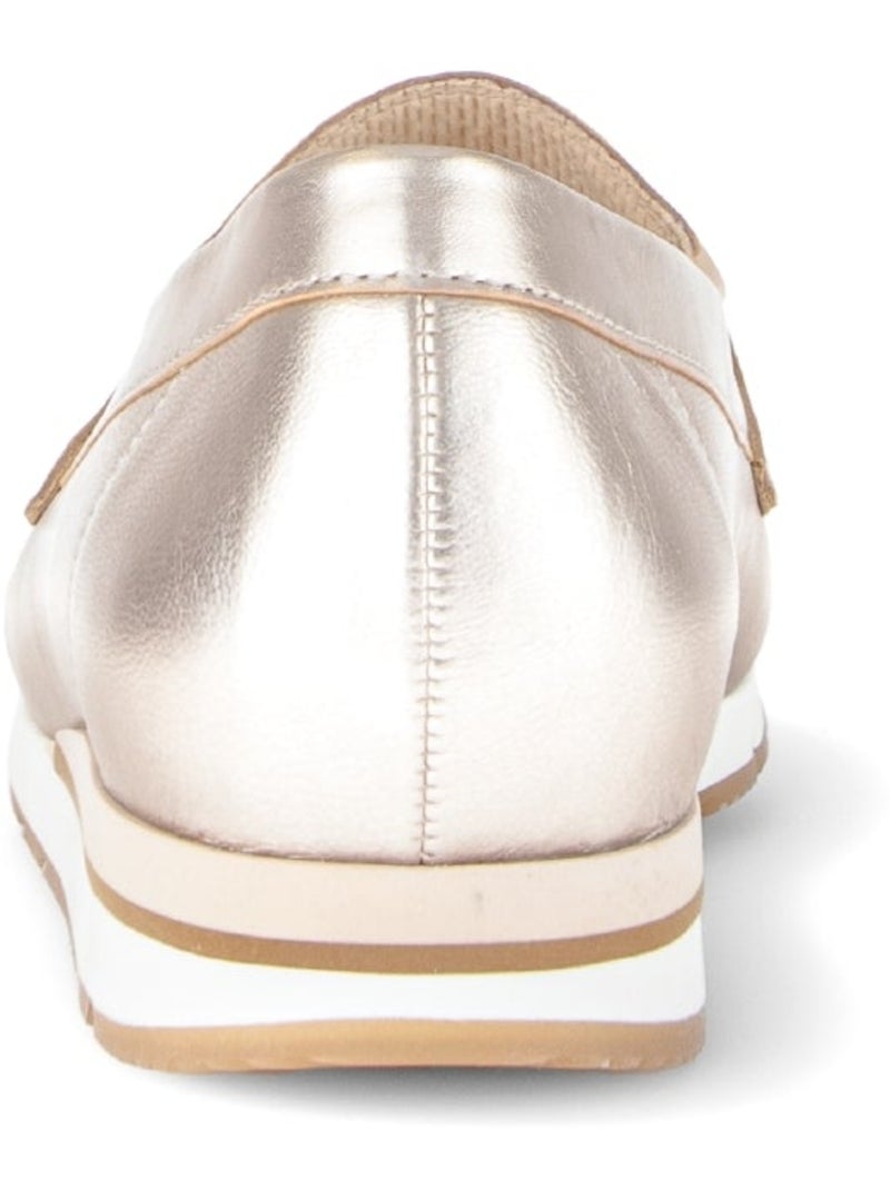 Mocassins dorés en cuir lisse Doré/or - Kiabi