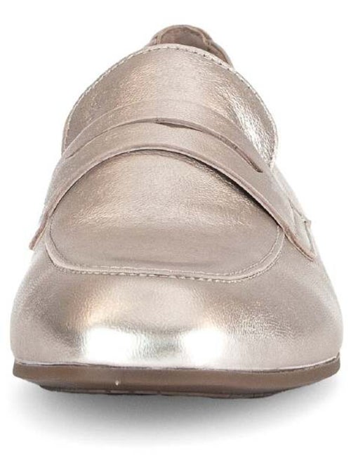 Mocassins dorés en cuir métallisé - Kiabi