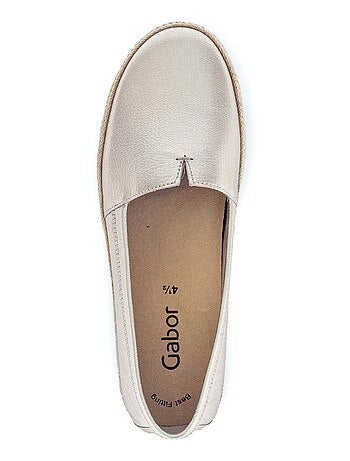 Mocassins dorés en cuir métallisé