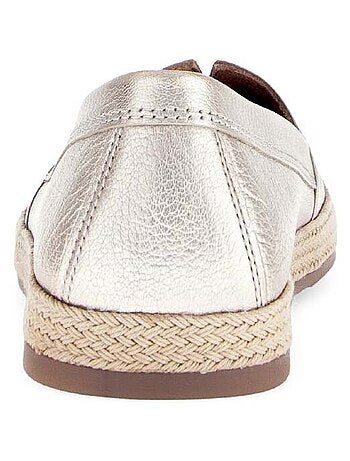 Mocassins dorés en cuir métallisé