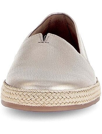 Mocassins dorés en cuir métallisé