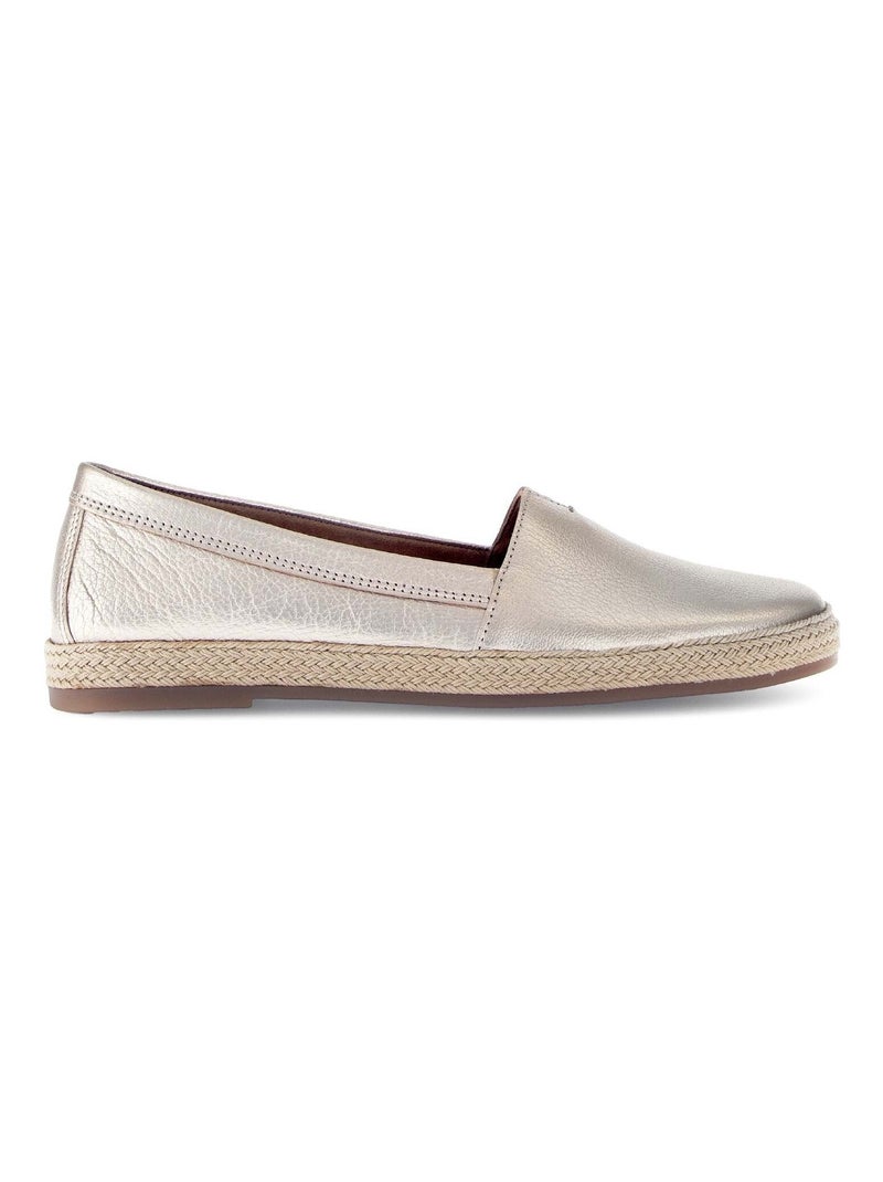 Mocassins dorés en cuir métallisé Doré/or - Kiabi