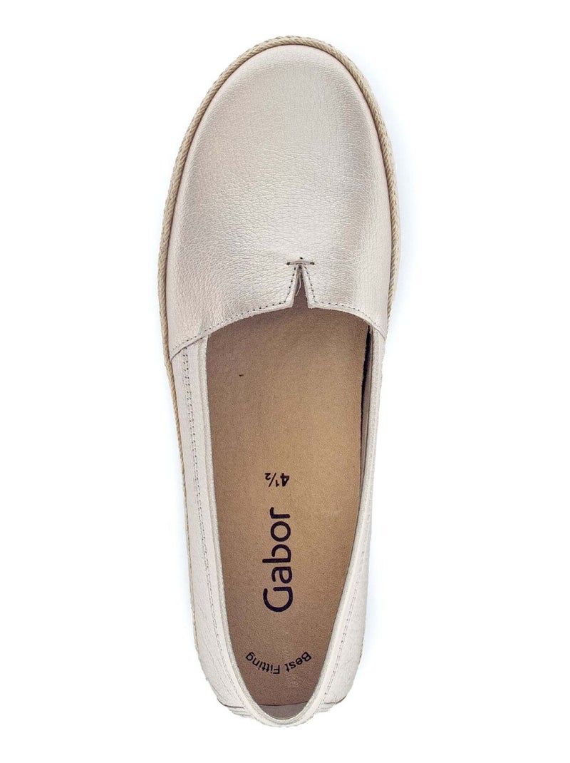 Mocassins dorés en cuir métallisé Doré/or - Kiabi