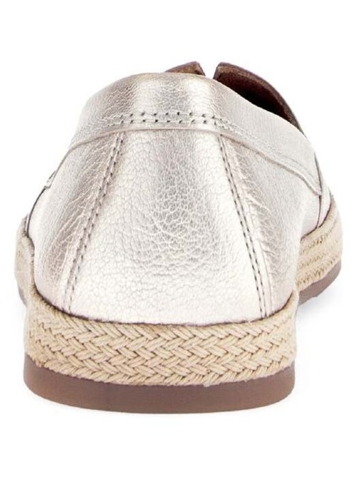 Mocassins dorés en cuir métallisé - Kiabi