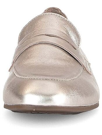 Mocassins dorés en cuir métallisé Gabor