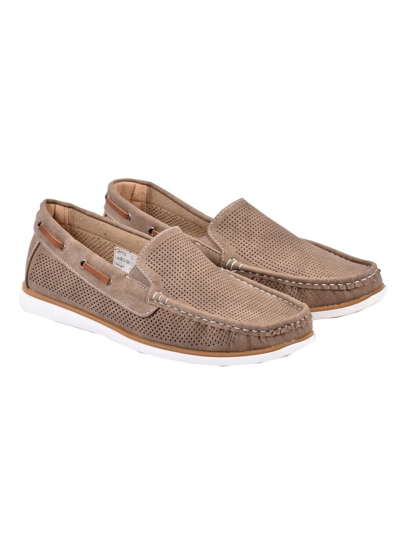 Mocassins Doublure CUIR PREMIUM Taupe - Kiabi