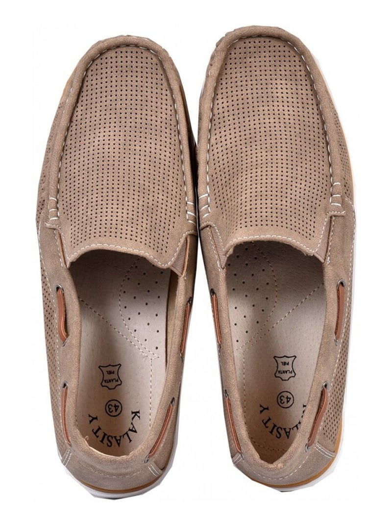 Mocassins Doublure CUIR PREMIUM Taupe - Kiabi