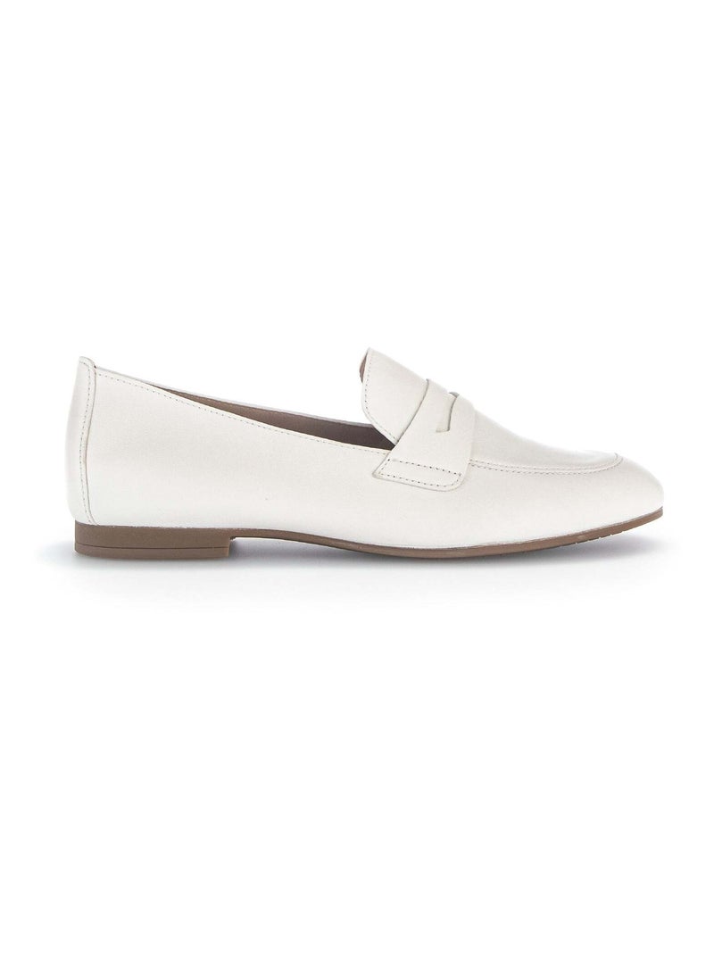 Mocassins ecrus en cuir Ecru - Kiabi