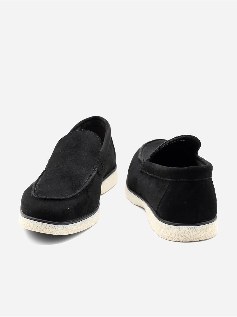 Mocassins effet daim - C M Noir - Kiabi