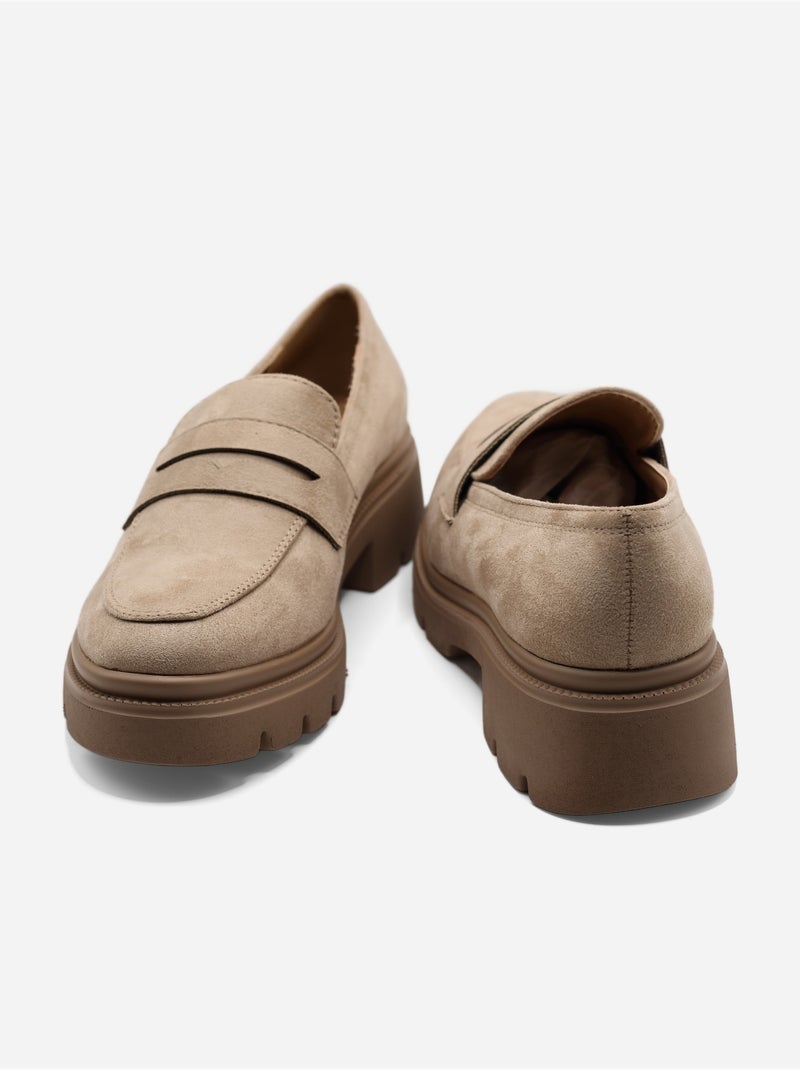 Mocassins effet daim - C M Taupe - Kiabi