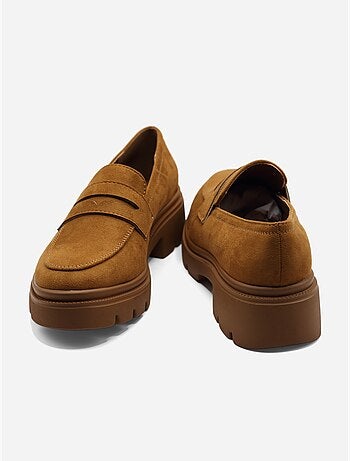 Mocassins effet daim