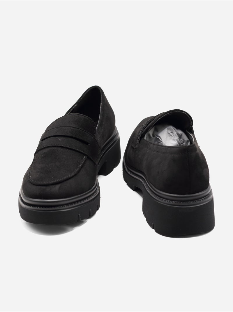 Mocassins effet daim Noir - Kiabi