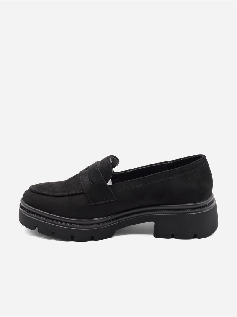 Mocassins effet daim Noir - Kiabi