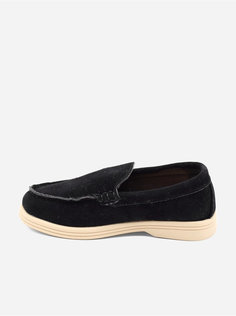 Mocassins effet daim Noir - Kiabi