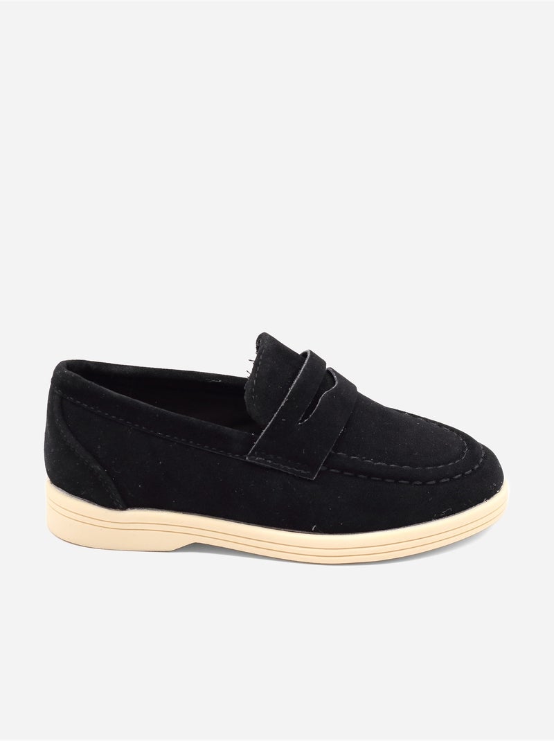 Mocassins effet daim Noir - Kiabi