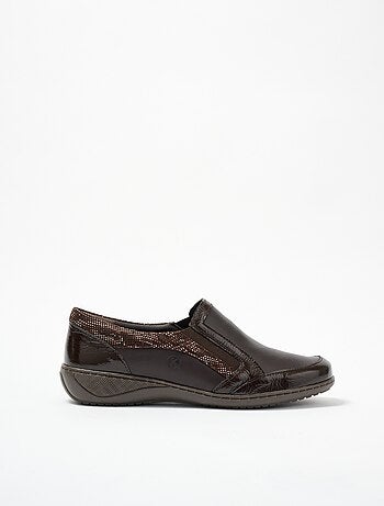 Mocassins élastiqués compensés en cuir - Afibel