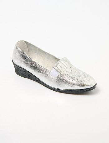 Mocassins élastiqués confort en cuir - Afibel