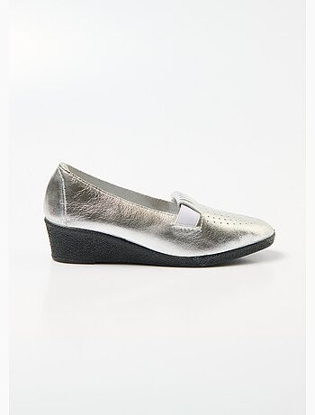 Mocassins élastiqués confort en cuir - Afibel