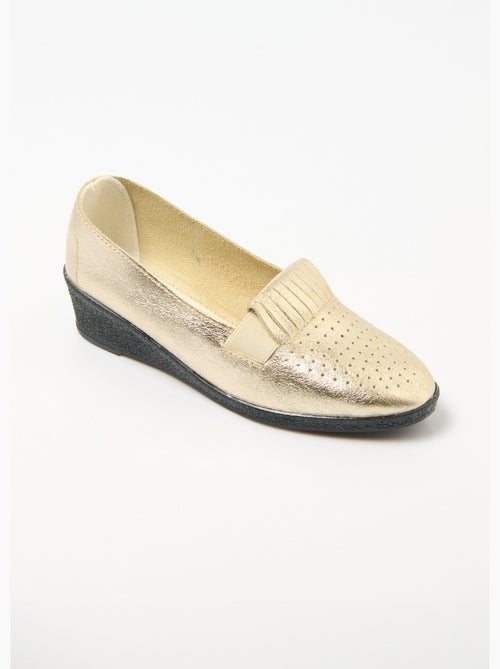 Mocassins élastiqués confort en cuir - Afibel - Kiabi