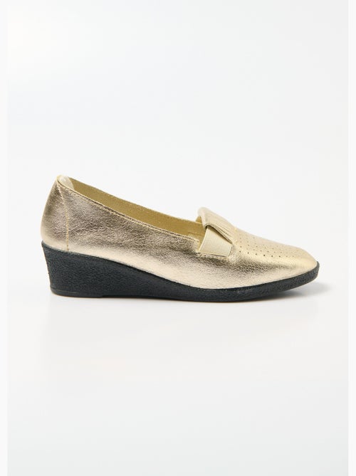 Mocassins élastiqués confort en cuir - Afibel - Kiabi