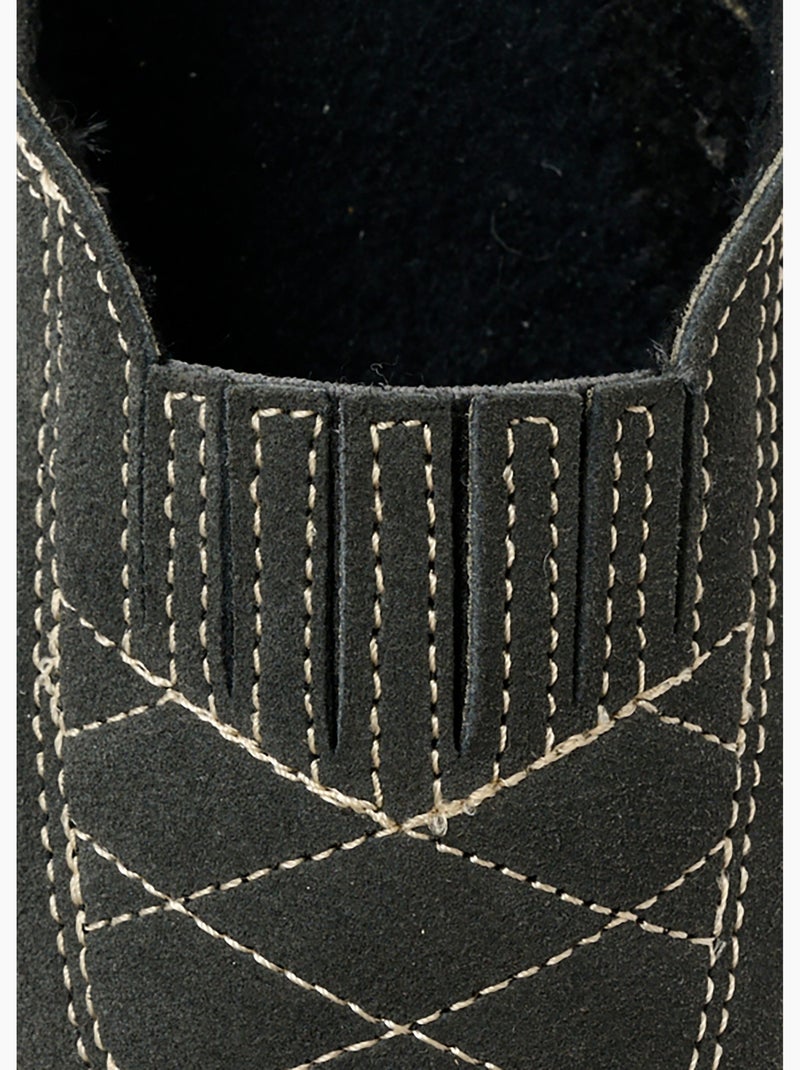 Mocassins élastiqués cuir grande largeur - Afibel Gris - Kiabi