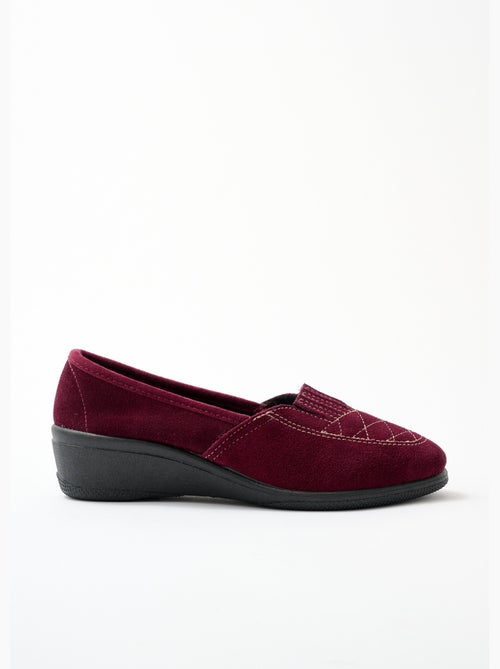 Mocassins élastiqués cuir grande largeur - afibel - Kiabi