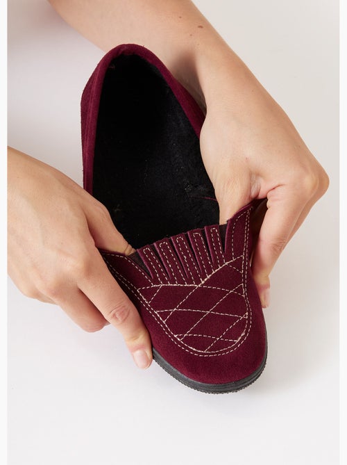 Mocassins élastiqués cuir grande largeur - afibel - Kiabi