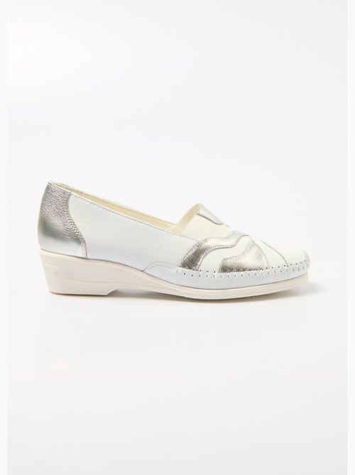 Mocassins élastiqués cuir largeur confort - Afibel - Kiabi