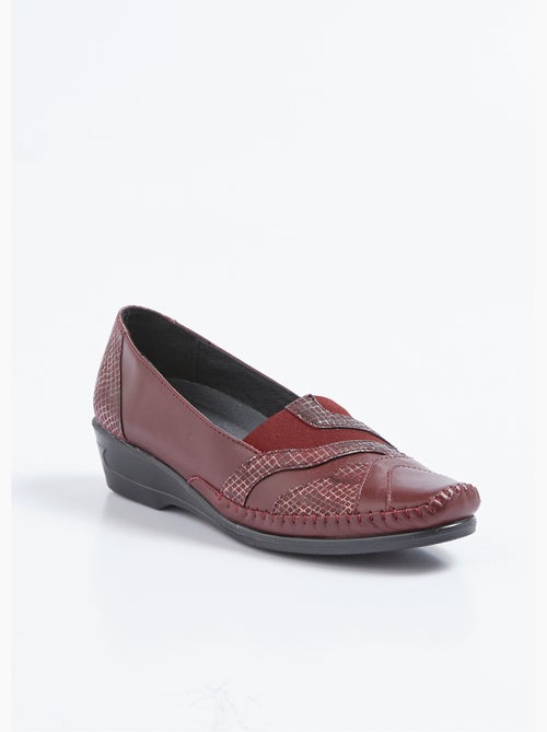 Mocassins élastiqués cuir largeur confort - Afibel - Kiabi