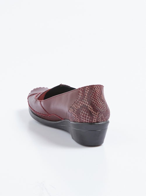 Mocassins élastiqués cuir largeur confort - Afibel - Kiabi