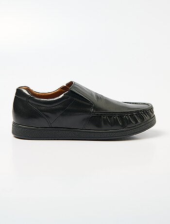 Mocassins élastiqués cuir semelle amovible - Afibel