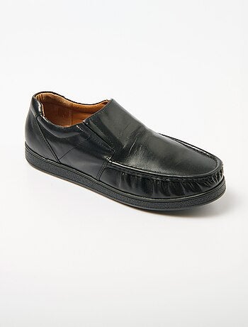 Mocassins élastiqués cuir semelle amovible