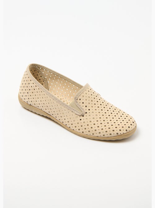 Mocassins élastiqués perforés largeur confort - Afibel - Kiabi