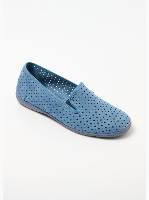 Mocassins élastiqués perforés largeur confort - Afibel - Kiabi