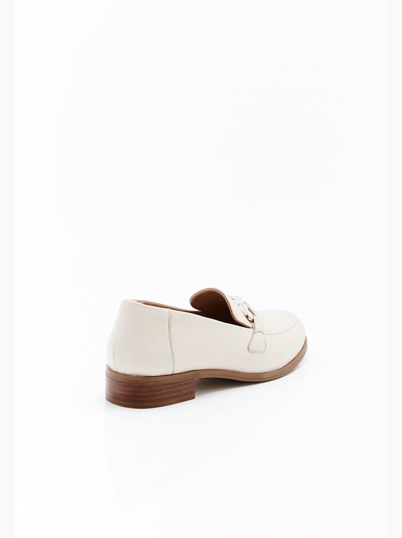 Mocassins en cuir - Damart Blanc - Kiabi