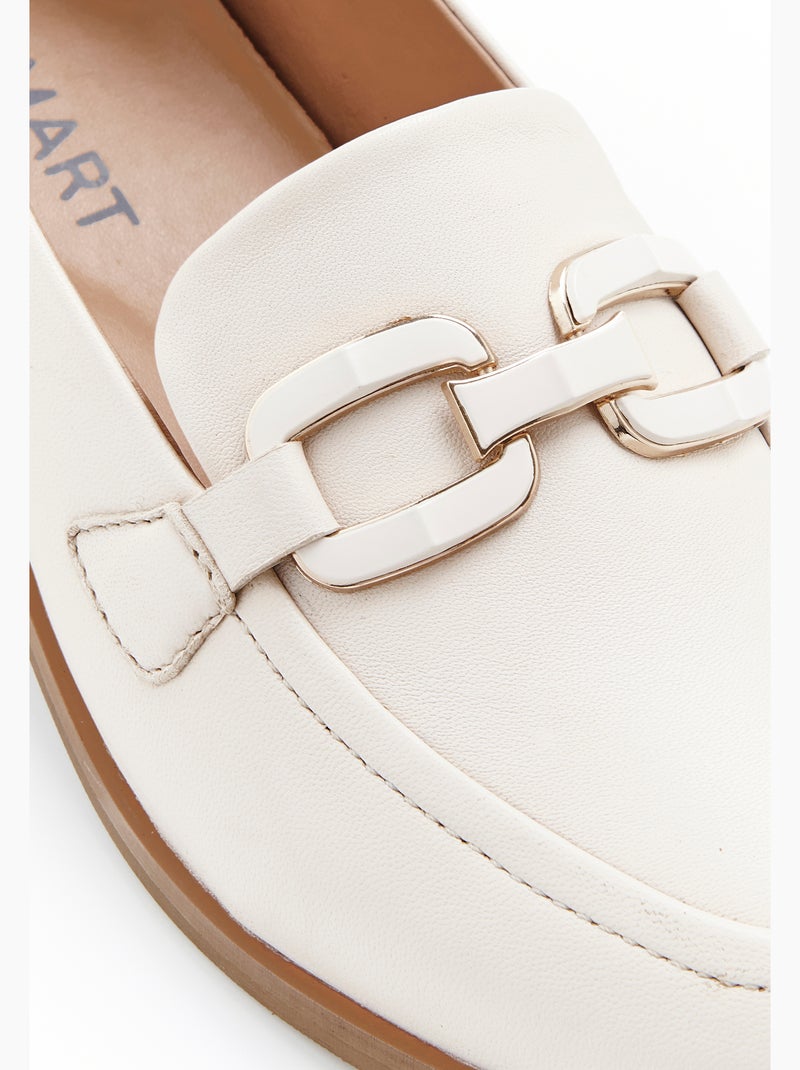Mocassins en cuir - Damart Blanc - Kiabi