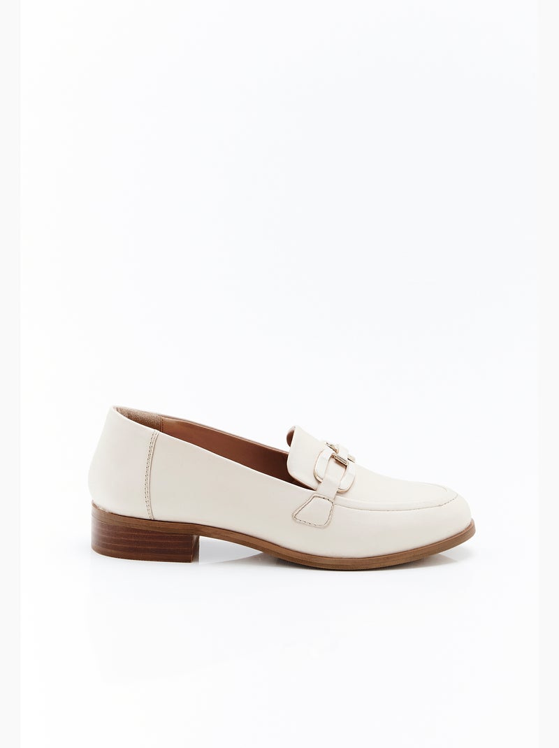 Mocassins en cuir - Damart Blanc - Kiabi
